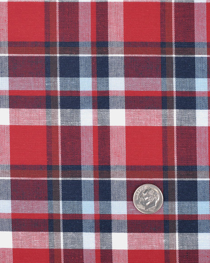 Bright Red Blue Madras Checks