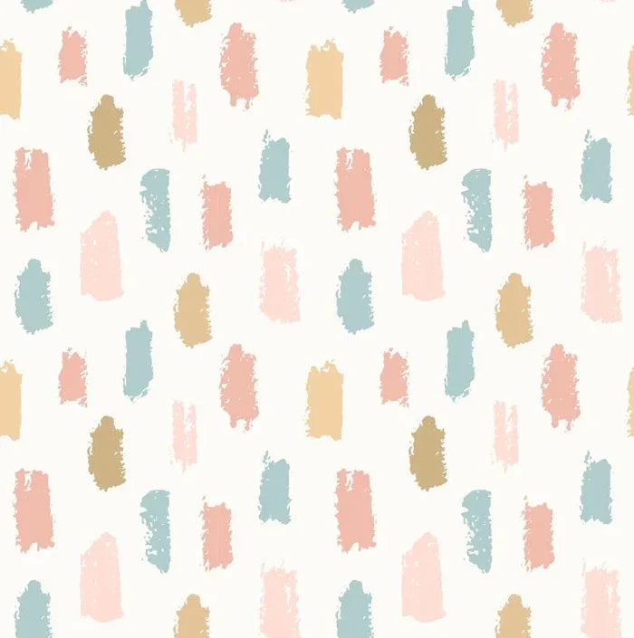 Brush Trace Nursery Wallpaper: Fun Kid Mural, Art Child Decor, Nursery Wall Decor (Peel and Stick)