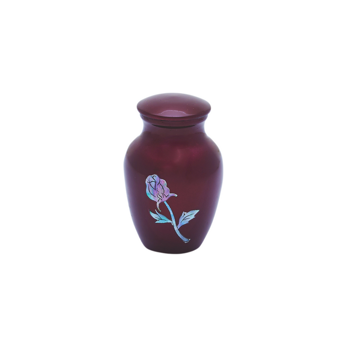 Burgundy Rose Mother of Pearl Keepsake — ISU-RJ-0155