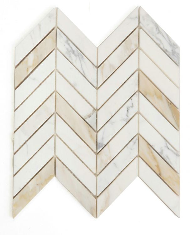 NBO1017 Chevron Calacatta Fold Polished Chevron