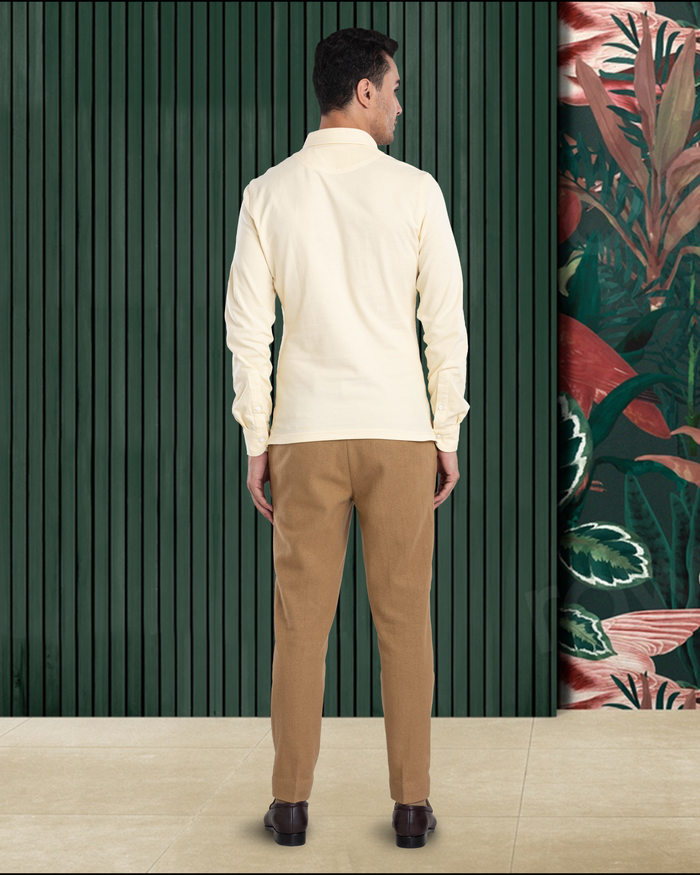 Camel Wool Flannel Pant