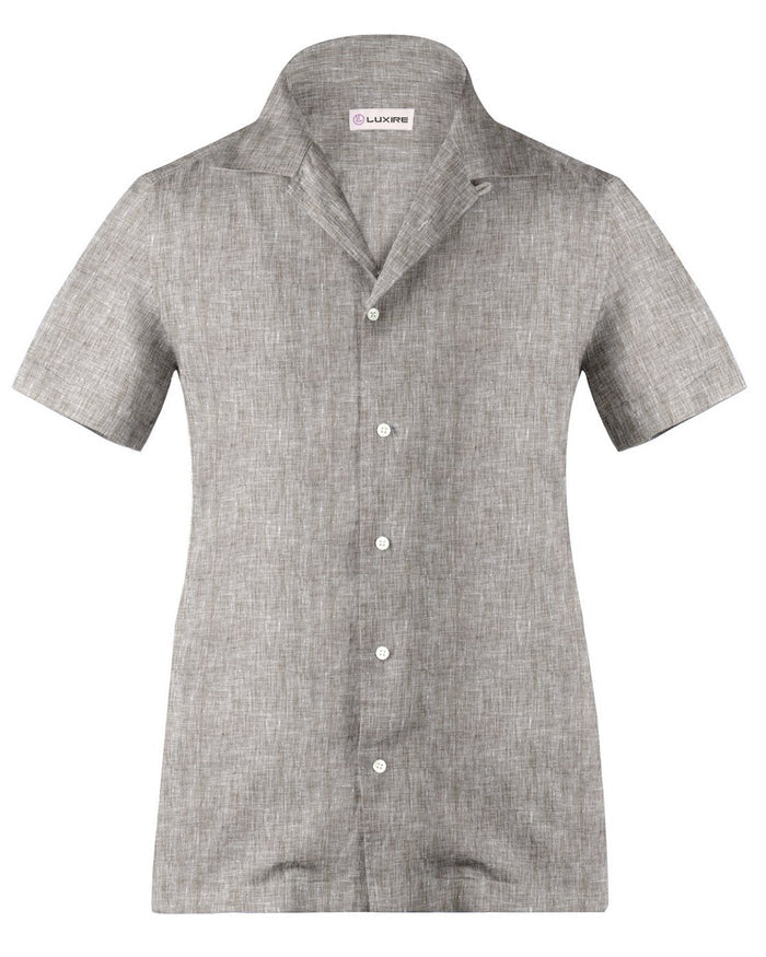 Camp collar PRESET STYLE in Brown Linen