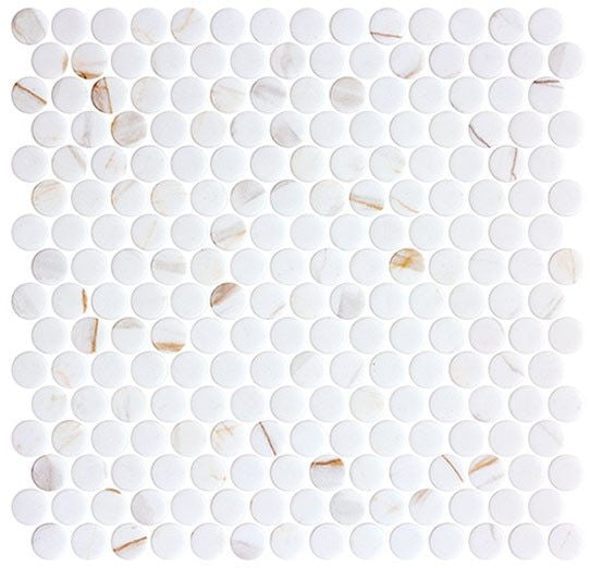 Bella Glass Tiles Carolina Dots Penny Round Mosaic Gilded Vogue CAR2011
