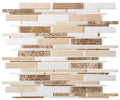 Bella Glass Tiles Cascade Series Crema marfil Thassos white Emperador lig CS96