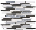 Bella Glass Tiles Cascade Series MugworthThassos WhiteBasalt mix CS93