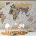 Children's World Map Wallpaper: Political Car Continent Detail, Peel and Stick