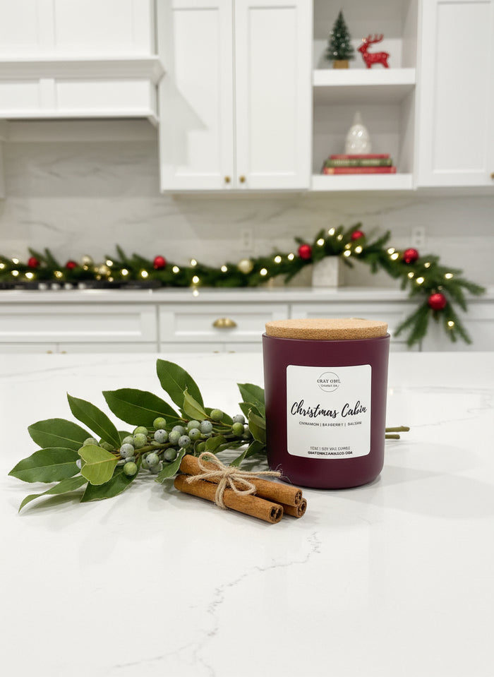Christmas Cabin Wooden Wick Candle