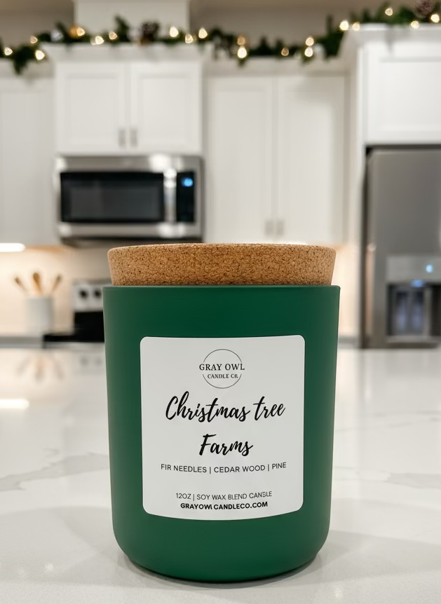 Christmas Tree Farms Wooden Wick Candle