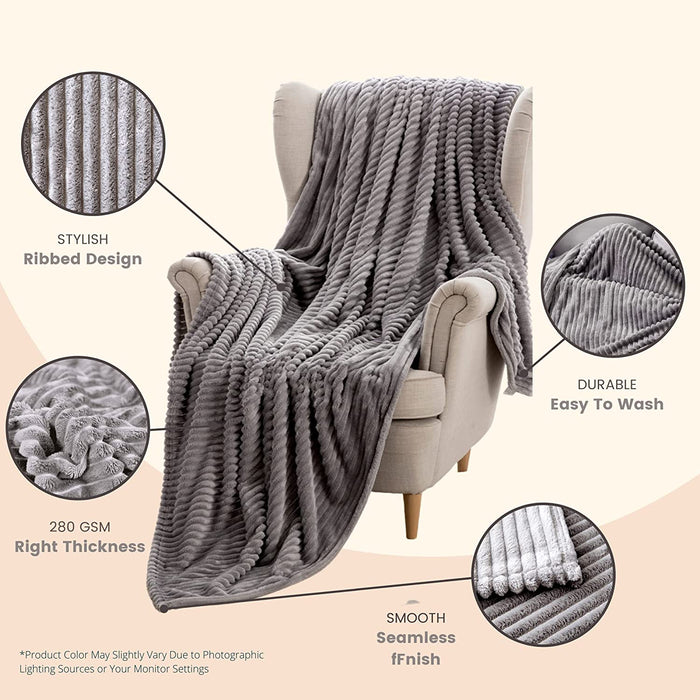 Chunky Ribbed Throw Blankets 150x200cm 100% Polyester - Cozy & Warm - Perfect Blankets for Bed, Sofa, Couch MUSTARDOur chunky throw blanket is big enough to hold a bed, sofa, or couch. It can also be used as a home decoration. Whether you're snuggling up