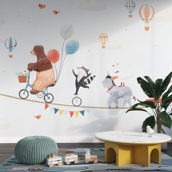 Circus Animals Wallpaper, Kids Room Mural, Removable Wallpaper