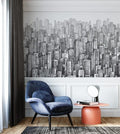Cityscape Pencil Drawing Wallpaper: Modern Building Wall Mural (Peel and Stick)