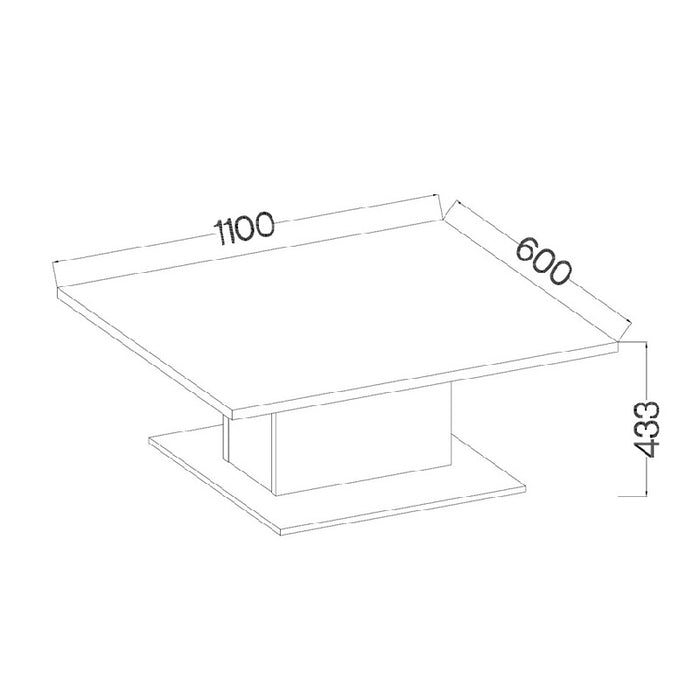 COFFEE TABLE BRISTOL LEFKAS 110X60CMTable dimensionwid. 110 cm / dep. 60 cm / height 43 cmExecution: base made of white laminated board, 16mm thick The table top is 28mm thick, white.Anna Furniture