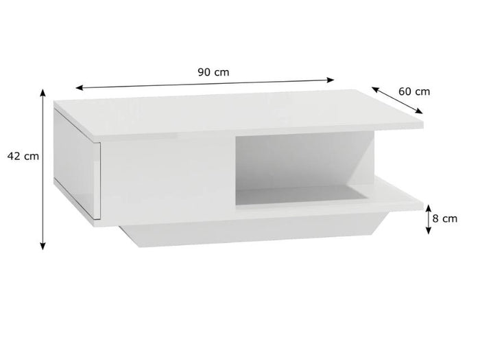 COFFEE TABLE DENVER BLACK GLOSS TOP & FRONT DRAW / OAK ARTISANAn ideal proposition for people who appreciate having beautiful furniture in their apartment. A modern piece of furniture in the color of artisan oak, will meet the expectations of all who valu
