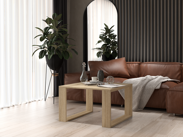COFFEE TABLE LIVING ROOM LOFT MODERN MINI SONOMA 67x67cmfunctionality easy assembly assembly instructions in the packagePerfect for the living room.its made of a double-laminated board with increased hardness, which makes the surface of the furniture more