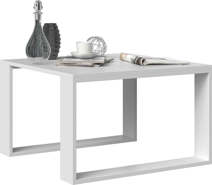 COFFEE TABLE LIVING ROOM LOFT MODERN MINI WHITE 67x67cmfunctionality easy assembly assembly instructions in the packagePerfect for the living room.its made of a double-laminated board with increased hardness, which makes the surface of the furniture more