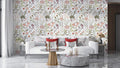 Colorful Wildflowers Peel and Stick Wallpaper: Floral Butterfly Vinyl