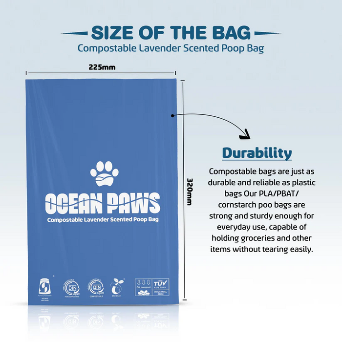 Compostable Dog Poo Bags 8 rolls (120 bags)