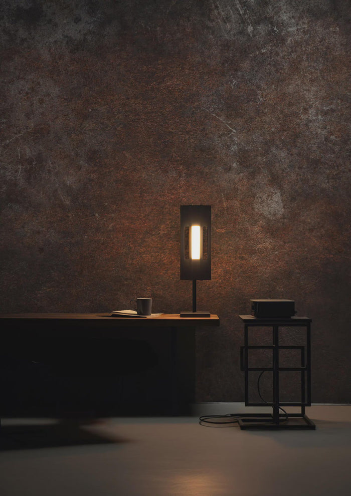 Concrete-Look Wallpaper in Red and Gray Tones: Rusty Deco Art Wall Mural