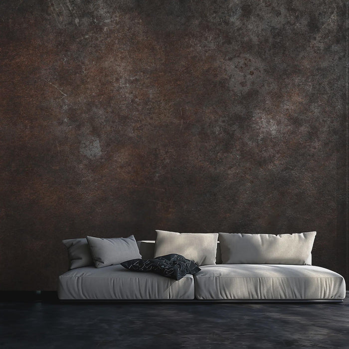 Concrete-Look Wallpaper in Red and Gray Tones: Rusty Deco Art Wall Mural
