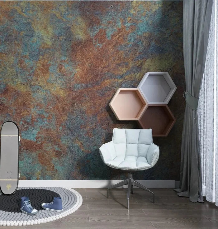 Copper Look Wallpaper Mural: Modern Deco Art, Easy Application