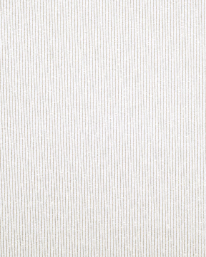 Cotton Linen: Fade Brown Dress Stripes On White