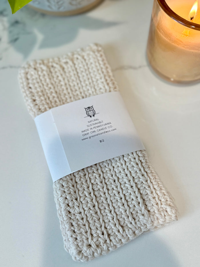 Cotton Washcloth, Handmade