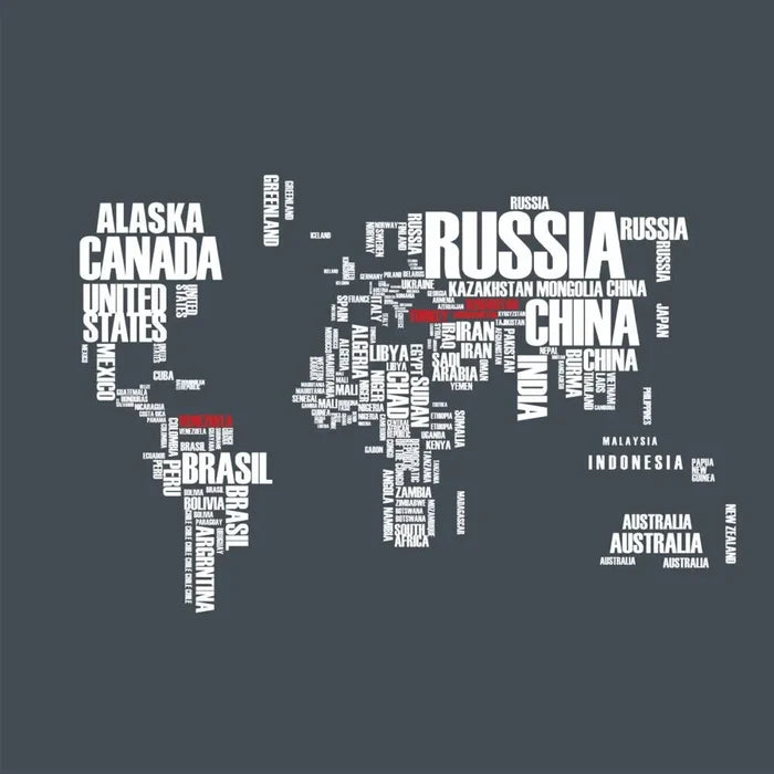 Countries World Map Wallpaper: Peel and Stick Art Deco Wall Mural