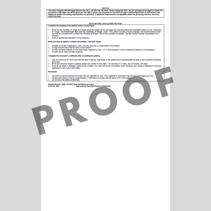 County - Local Proposal Petition (PT-840)