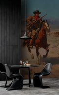Cowboy Toile Peel and Stick Wallpaper: Western Cafe Decor