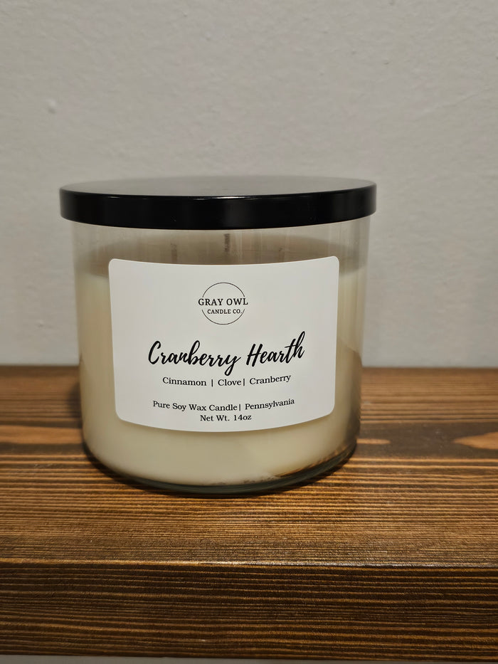Cranberry Hearth Large Soy Candle | 3 Wick