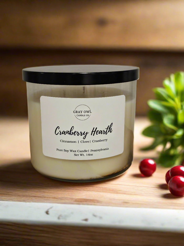 Cranberry Hearth Large Soy Candle | 3 Wick