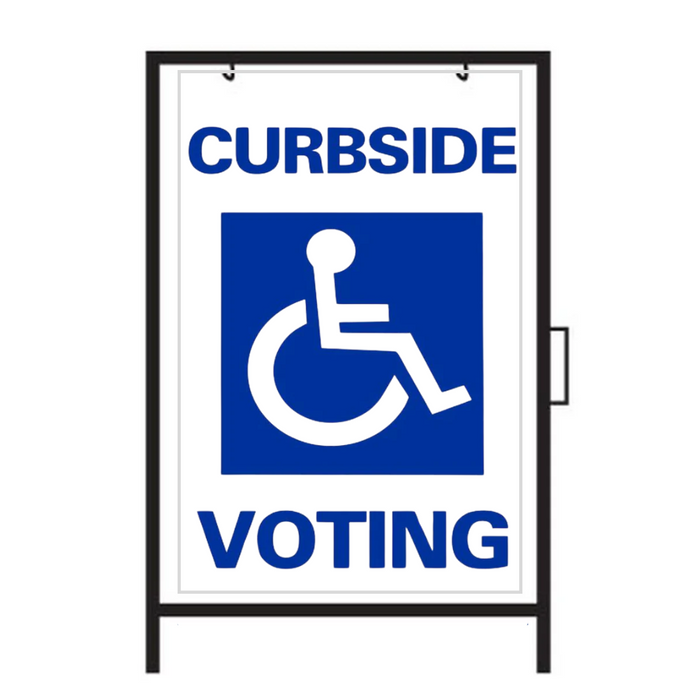 CURBSIDE VOTING DOUBLE-SIDED Metal A-Frame Sign (SG-103A2)