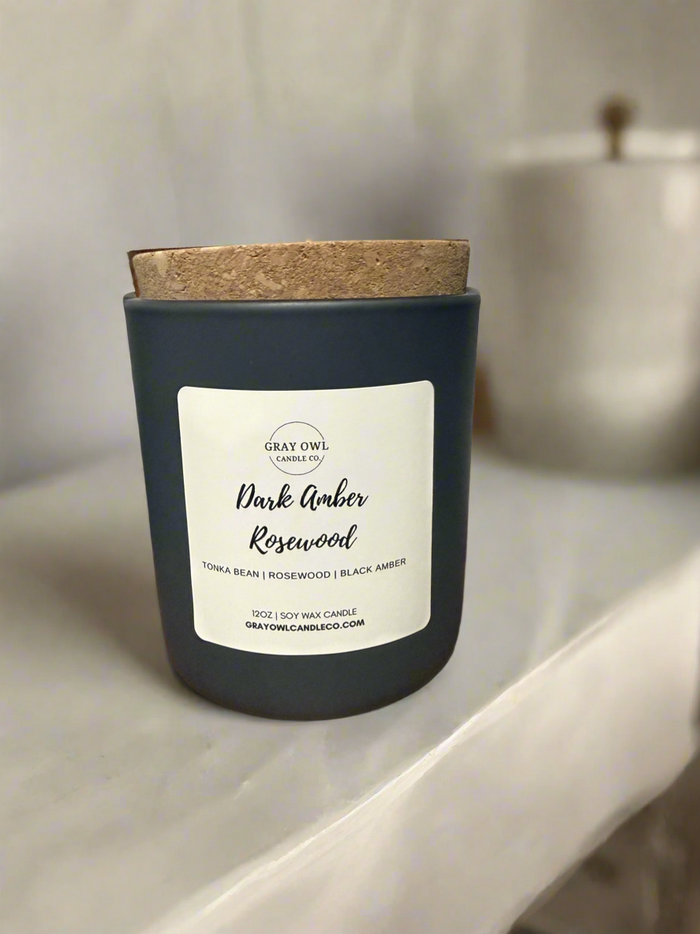 Dark Amber Rosewood Wooden Wick Candle