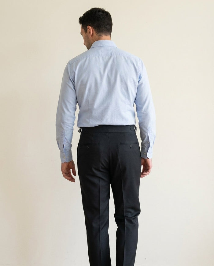 Dark Charcoal Grey Twill Pant — back