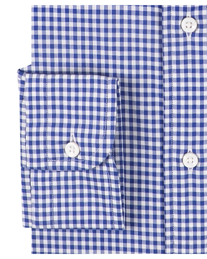 Dark Estate Blue Gingham on White