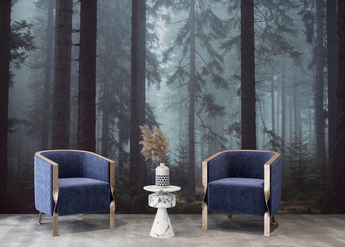 Dark Forest Landscape Wallpaper: Study Room, Office Decor