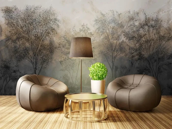 Dark Forest Landscape Wallpaper: Study Room, Office Wall Decor