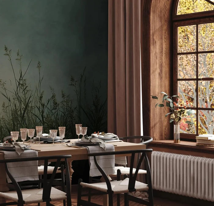 Dark Green Grass Wallpaper: Kitchen, Living Room, Hallway Decor