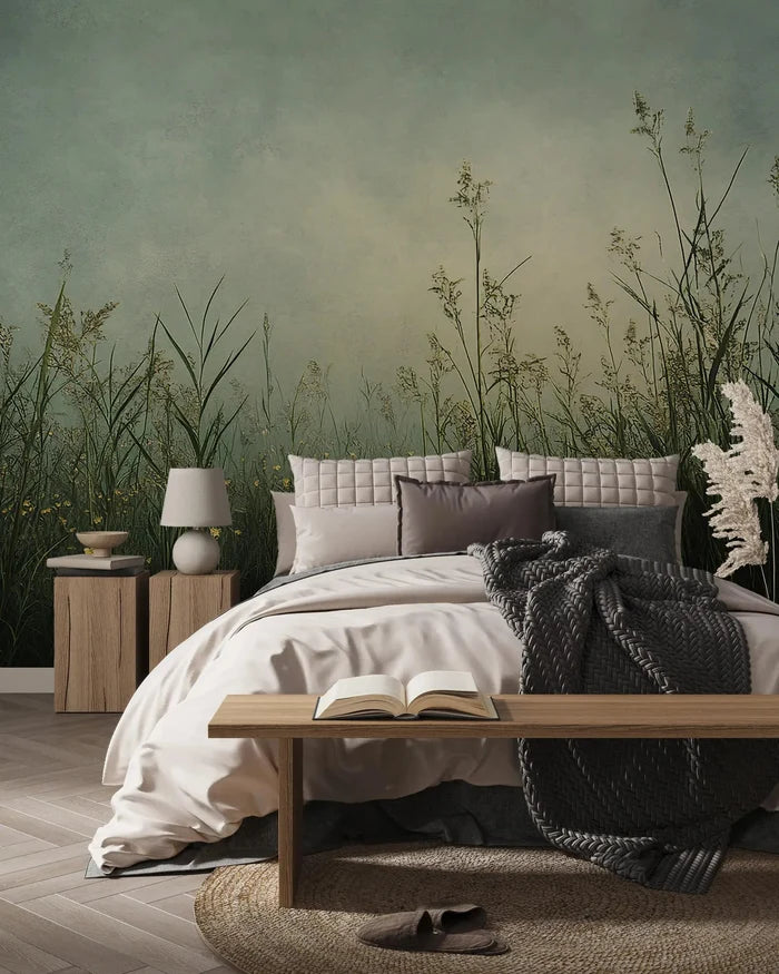 Dark Green Grass Wallpaper: Kitchen, Living Room, Hallway Decor