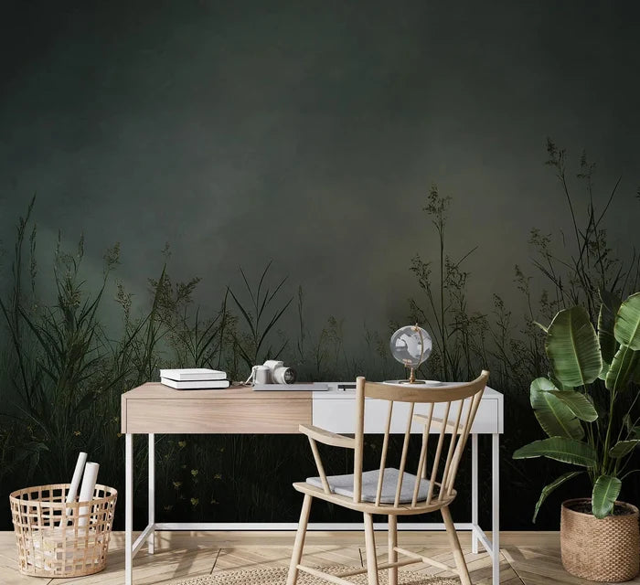 Dark Green Grass Wallpaper: Kitchen, Living Room, Hallway Decor
