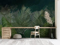 Dark Tropical Leaf Wallpaper: Peel and Stick Removable Wallpaper
