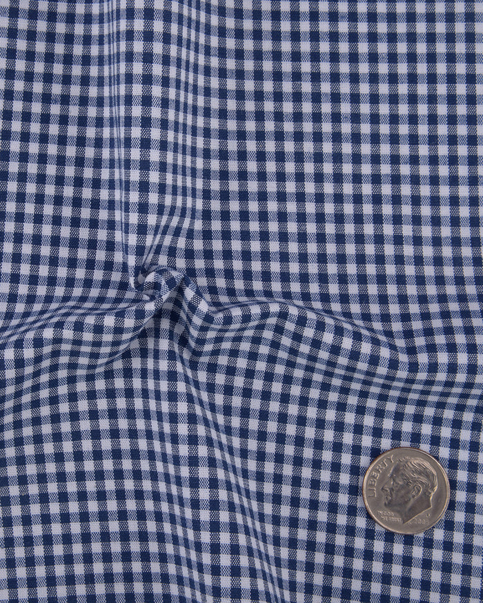 Denim Blue and White Macro Gingham Checks