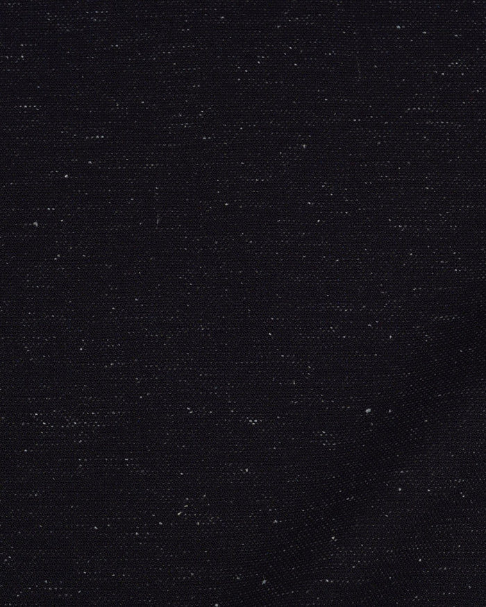 Close up view of slub jeans for men by Luxire in navy 2
