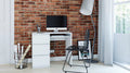 DESK LIME LEFT - WHITE MATTperfect place for a laptop fronts without handles 3 spacious drawers pull-out keyboard shelf functionality simple and modern design creates a comfortable work space smooth sides without end caps easy assembly assembly instructio