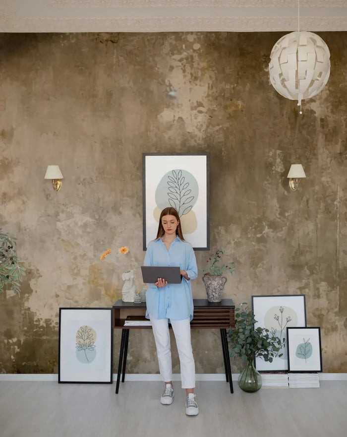 Peel and Stick Mural | Concrete Look Wallpaper | 2WayWallpaper