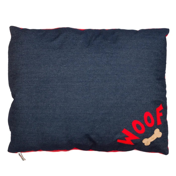 Dog Bed in Denim with Woof Bone