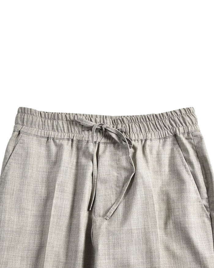 Drago Grey Fine Worsted Wool Drawstring Pants