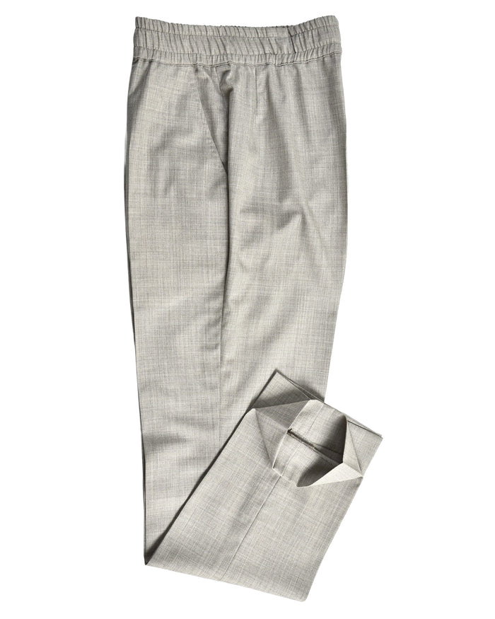 Drago Grey Fine Worsted Wool Drawstring Pants