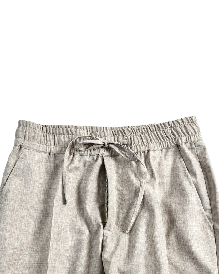 Drago Grey Fine Worsted Wool Drawstring Pants