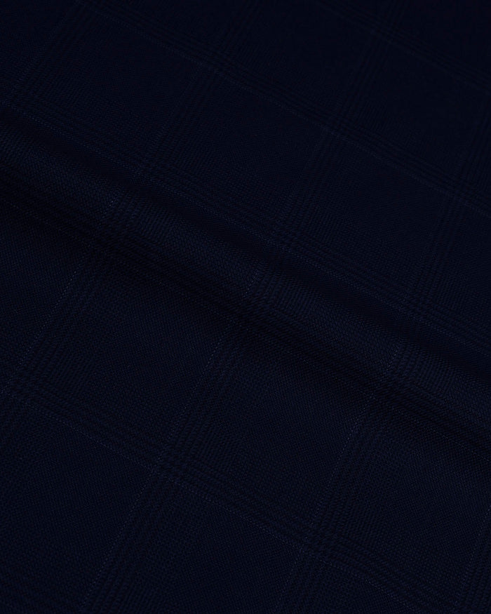 Drago: Super 160s Navy Prince of Wales Checks Dress Pant